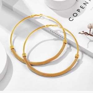 NWT 80mm Trendy Gold Hoop Earrings